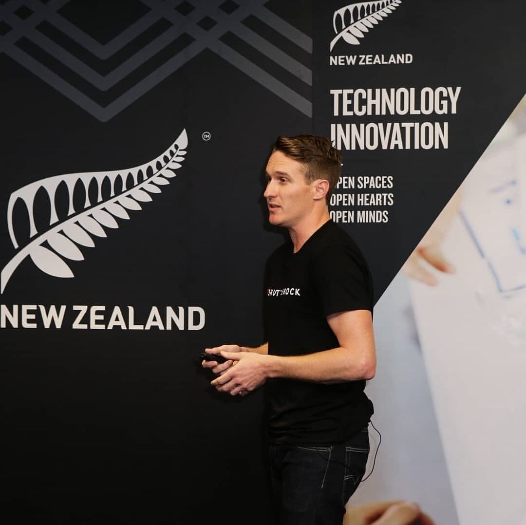 Jonathan presenting at a New Zealand technology innovation event