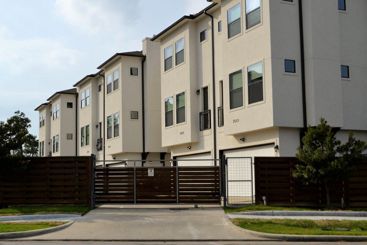 Row of modern residential investment townhouses