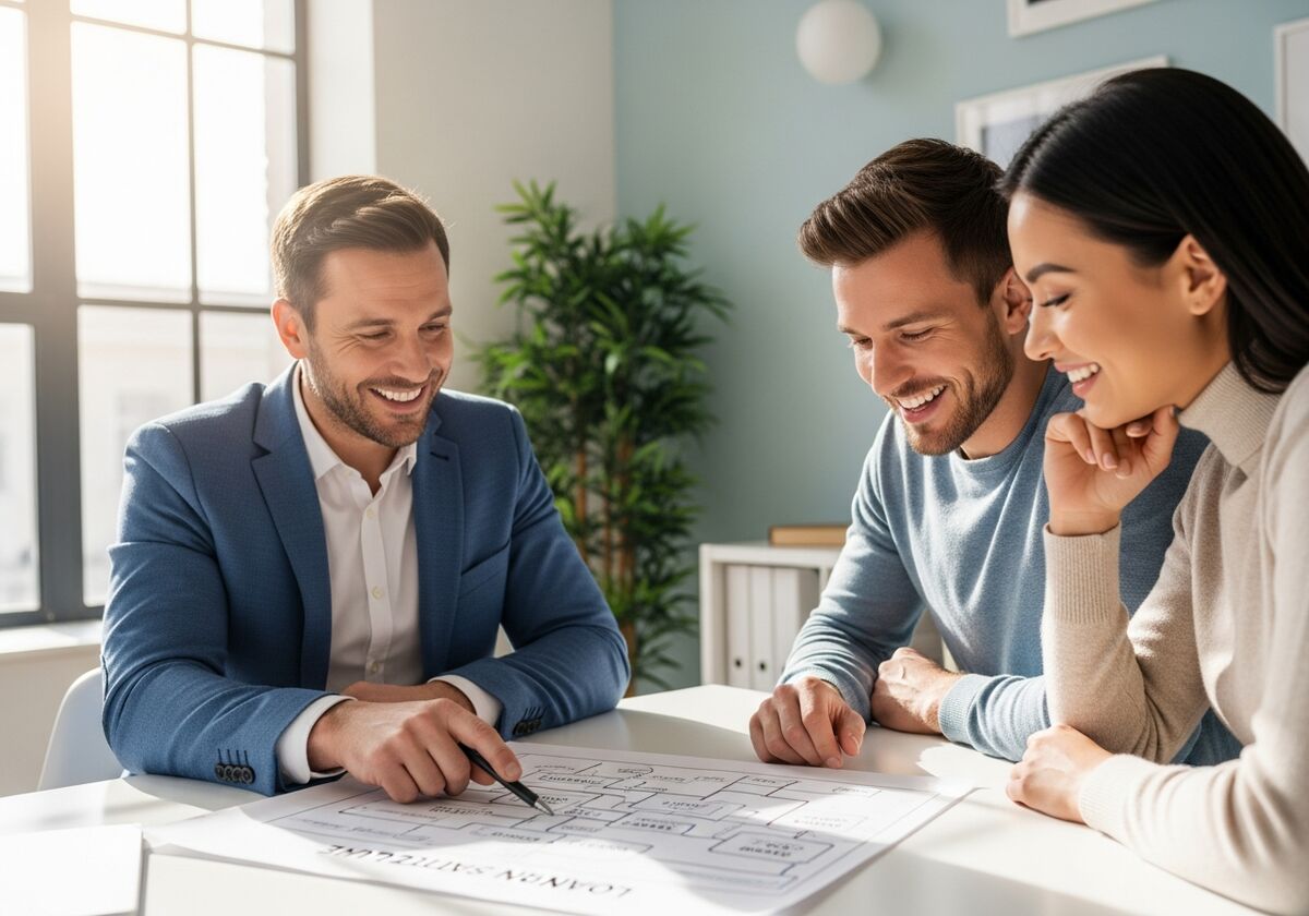 Adviser walking a couple through a loan structure plan